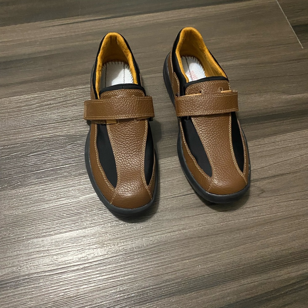 Men's Casual Brown Leather Strap Slip-On Shoes DR. Comfort orthopedic men’s 11